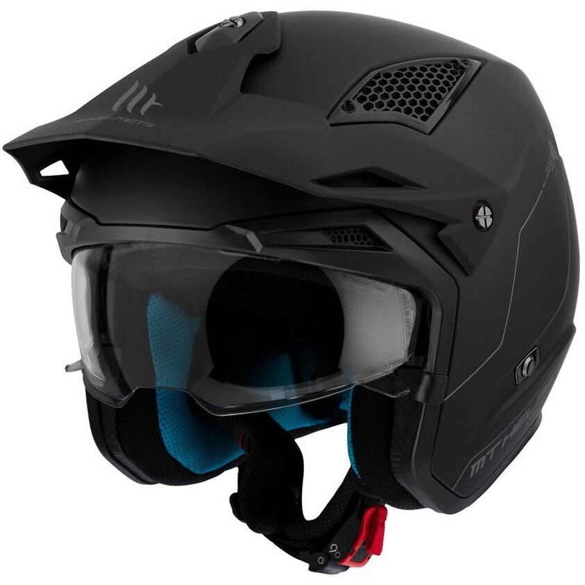 Motorcycle Helmet Jet Trial MT Helmets DISTRICT sv 22.06 Solid A1 Matt Black