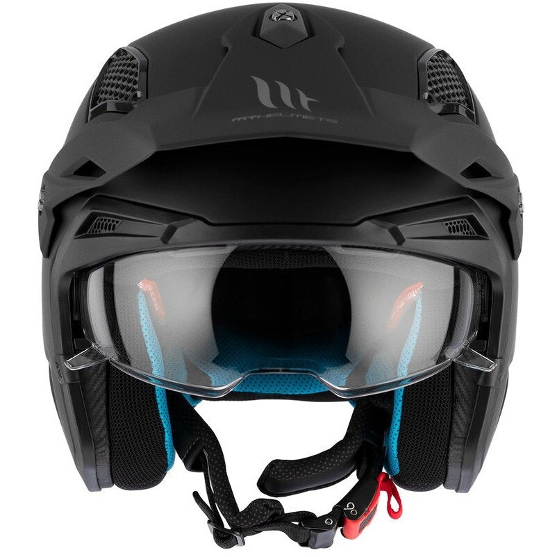 Motorcycle Helmet Jet Trial MT Helmets DISTRICT sv 22.06 Solid A1 Matt Black