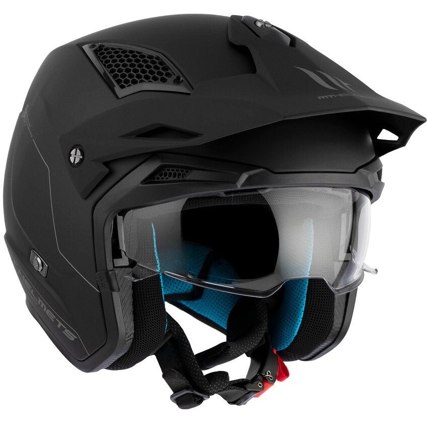 Motorcycle Helmet Jet Trial MT Helmets DISTRICT sv 22.06 Solid A1 Matt Black