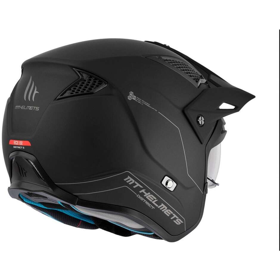 Motorcycle Helmet Jet Trial MT Helmets DISTRICT sv 22.06 Solid A1 Matt Black