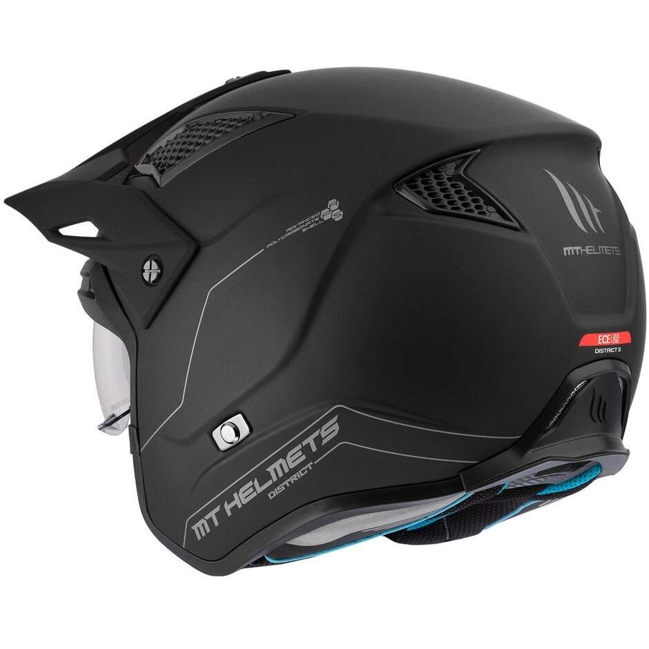 Motorcycle Helmet Jet Trial MT Helmets DISTRICT sv 22.06 Solid A1 Matt Black
