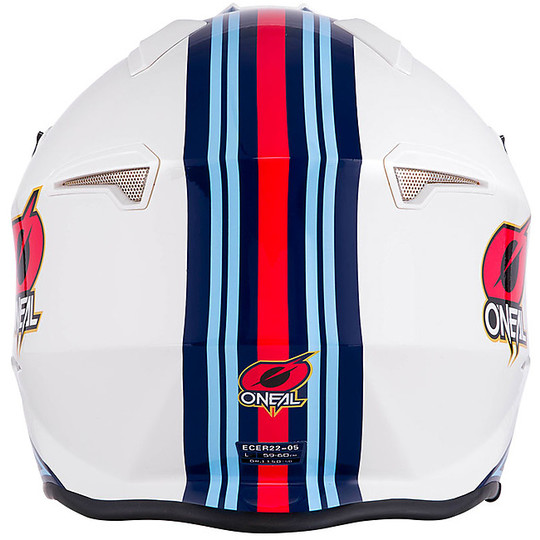 Motorcycle Helmet Jet Trial Oneal Volt MN1 White Red Blue
