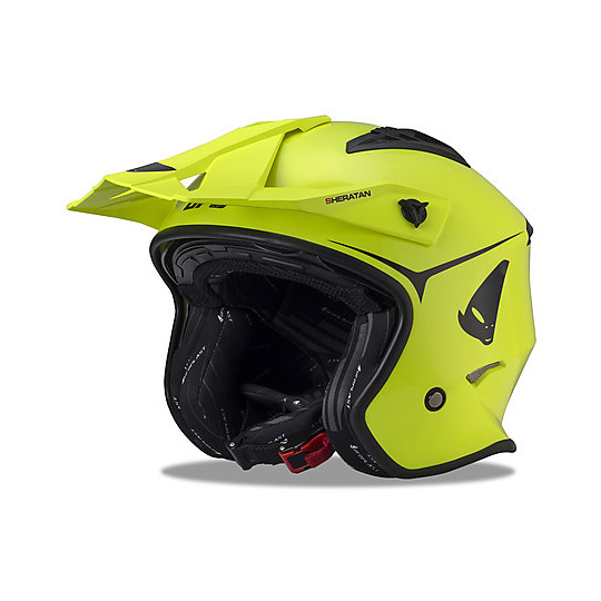 Motorcycle Helmet Jet Trial Ufo Sheratan Monochrome Yellow Neon