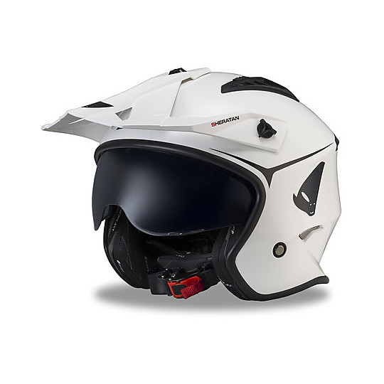 Motorcycle Helmet Jet Trial Ufo Sheratan Solid Color White