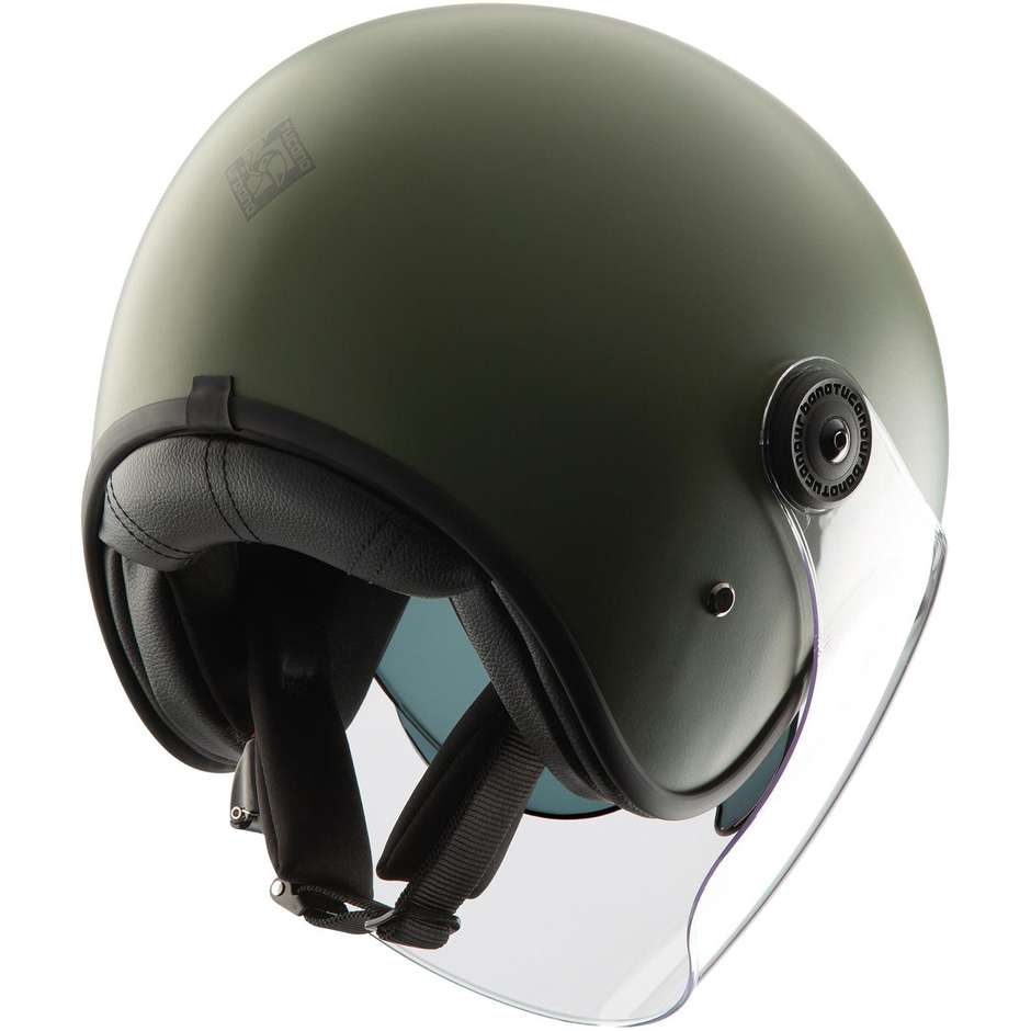 Motorcycle Helmet Jet Tucano Urbano EL FAST In Matt Green Airborne Fiber