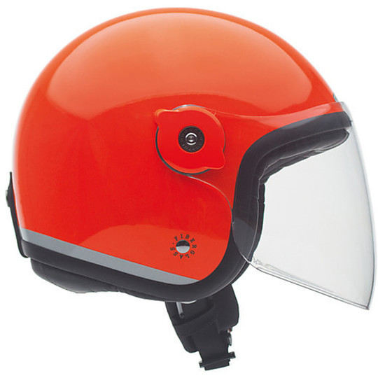 Motorcycle Helmet Jet Tucano Urbano EL'MET Fiber Fluo Orange