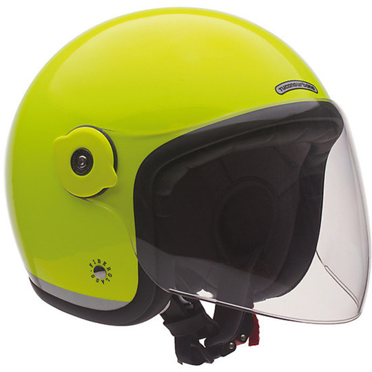 Motorcycle Helmet Jet Tucano Urbano EL'MET Fiber Fluorescent Yellow