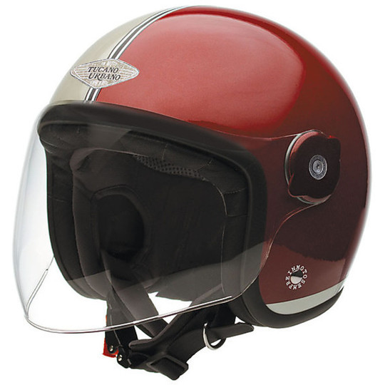 Motorcycle Helmet Jet Tucano Urbano EL'MET Fiber Red Bicolor