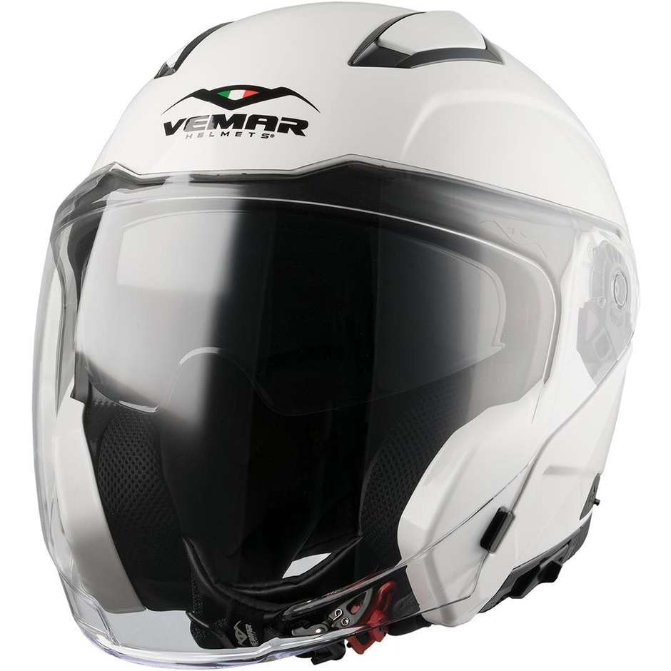 Motorcycle Helmet Jet Vemar FENG Double Visor White