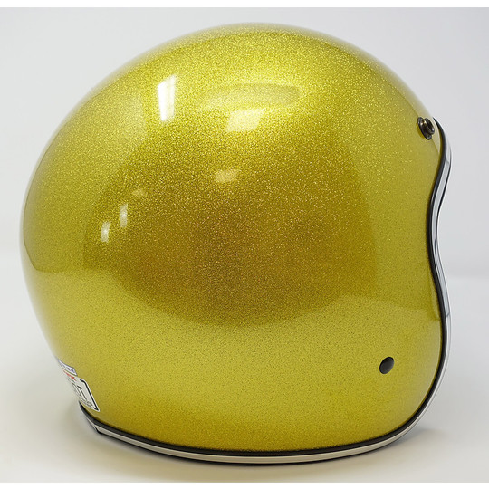 Motorcycle Helmet Jet Vintage Custom Afx Fx-76 Gold Metal Flake