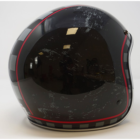Motorcycle Helmet Jet Vintage Custom Afx Fx-76 Graphic MCQ Gloss Black