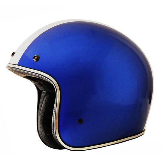 Motorcycle Helmet Jet Vintage Custom Afx Fx-76 Shelby White Blue