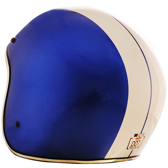 Motorcycle Helmet Jet Vintage Custom Afx Fx-76 Shelby White Blue