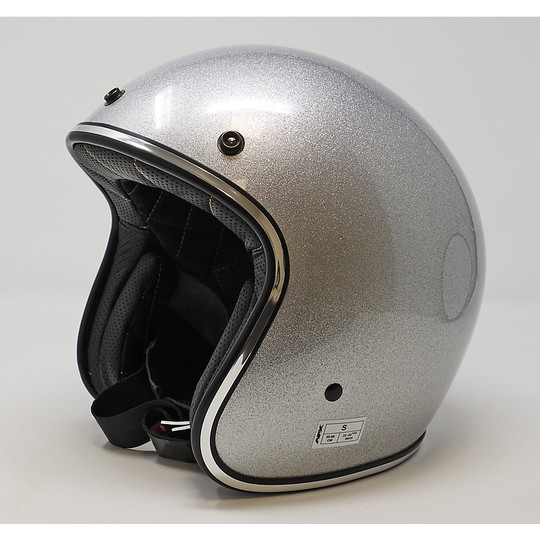 Motorcycle Helmet Jet Vintage Custom Afx Fx-76 Silver Metal Flake