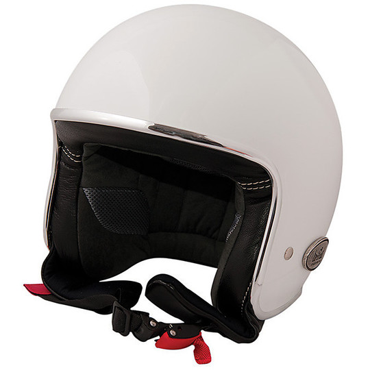 Motorcycle Helmet Jet Vintage Fiber Baruffaldi Zar White Flash Black