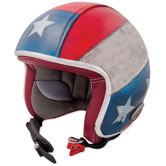 Motorcycle Helmet Jet Vintage Fiber Baruffaldi Zeon America Stripes Skin