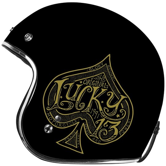 Motorcycle Helmet Jet Vintage Origin First Red Spade Black Gold