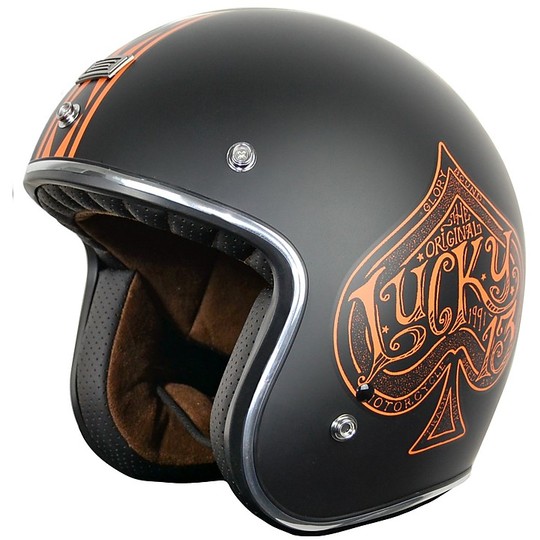 Motorcycle Helmet Jet Vintage Origin First Red Spade Orange