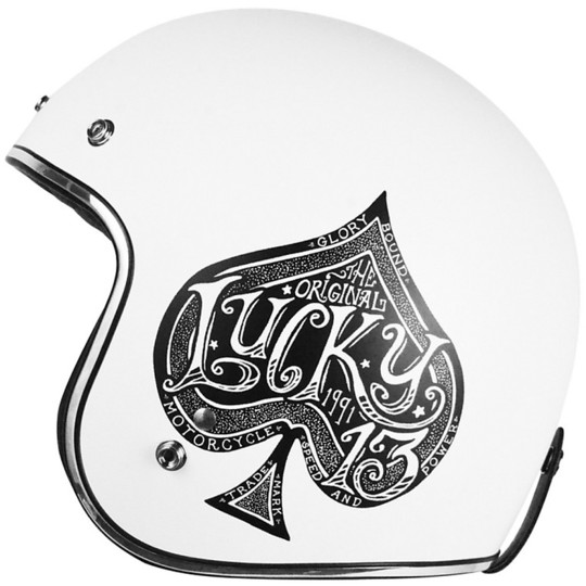 Motorcycle Helmet Jet Vintage Origin First Red Spade White