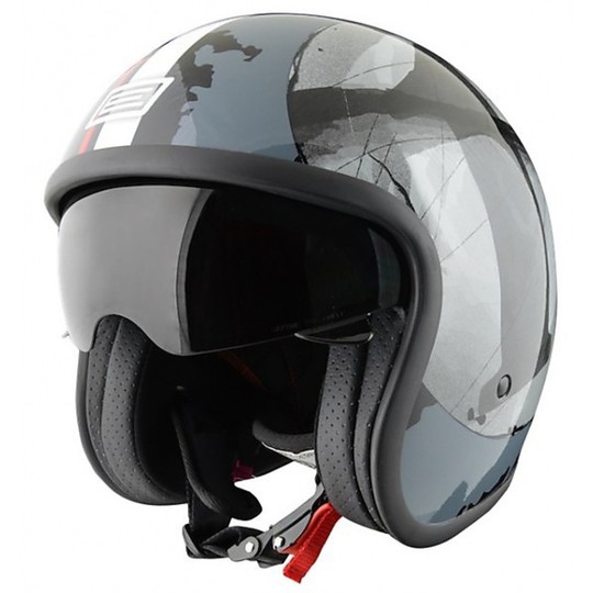 Motorcycle Helmet Jet Vintage Sprint Source Number 1 With visor Interior