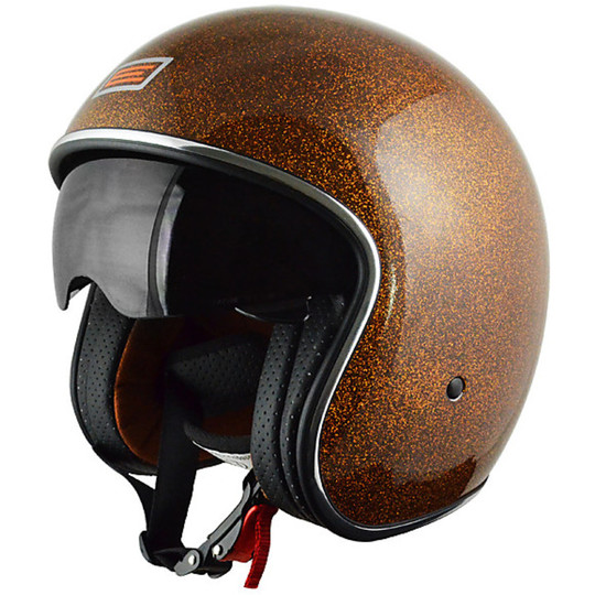 Motorcycle Helmet Jet Vintage Sprint Source RootBerry glittered with visor Interior