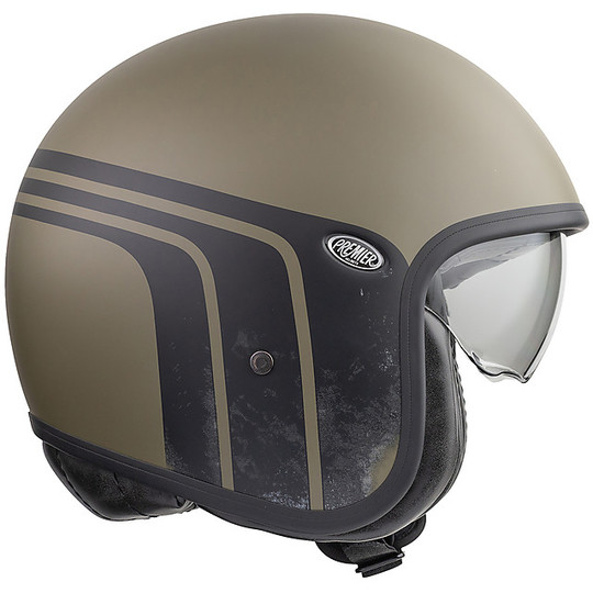 Motorcycle Helmet Jet Vintage VINTAGE EVO Premier Fiber BTR Military Green BM