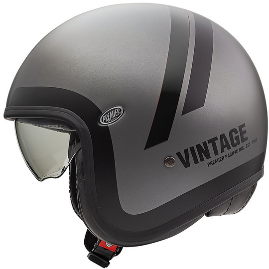 Motorcycle Helmet Jet Vintage VINTAGE EVO Premier Gray Fiber DO Gray BM Matt Gray