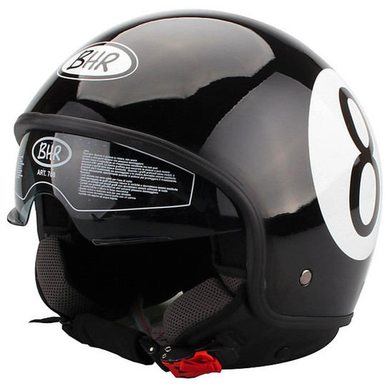 Motorcycle Helmet Jet Vintage With Visor Inner Bhr 708 Eigth