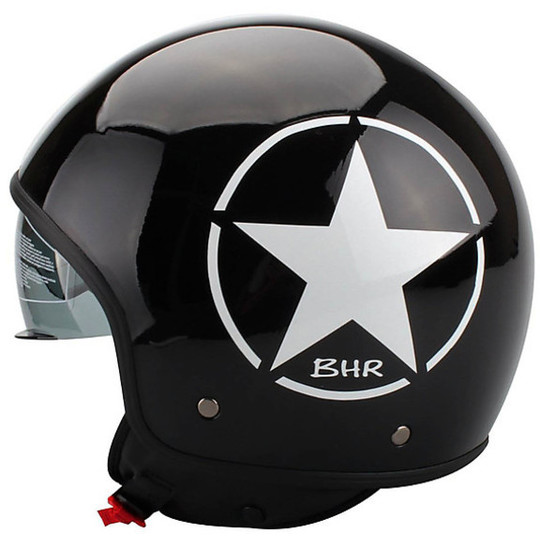Motorcycle Helmet Jet Vintage With Visor Inner Bhr 708 Star