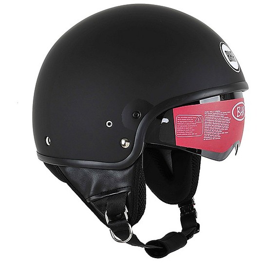 Motorcycle Helmet Jet Vintage With Visor Inner Bhr 802 Matt Black