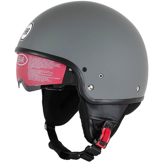 Motorcycle Helmet Jet Vintage With Visor Inner Bhr 802 matt gray