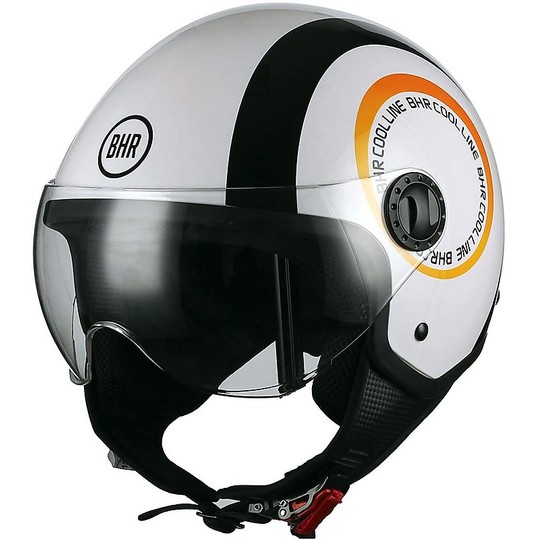 Motorcycle Helmet Jet Visor BHR 801 Cool Orange Line