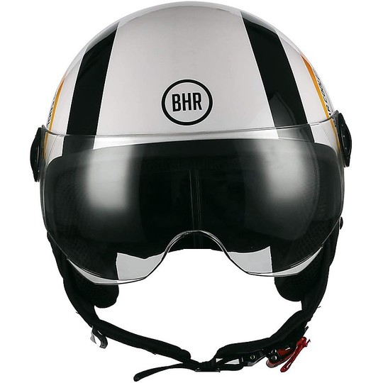 Motorcycle Helmet Jet Visor BHR 801 Cool Orange Line