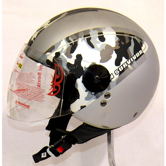Motorcycle Helmet Jet With Visor Berik are Grey