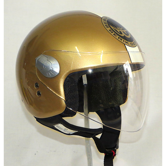 Motorcycle Helmet Jet With Visor Berik Gold