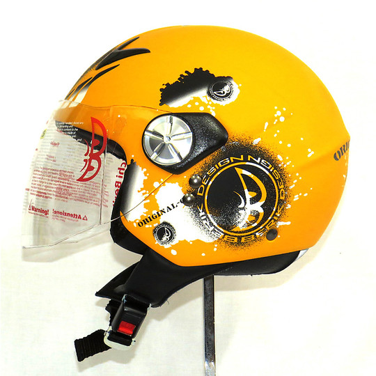 Motorcycle Helmet Jet With Visor Berik Opaque Yellow