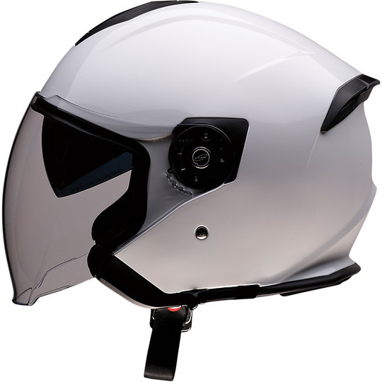 Motorcycle Helmet Jet Z1r Double Visor Road Max Glossy White