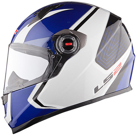 Motorcycle Helmet LS2 FF322 Full Race Dual Visor White Blue Fiber
