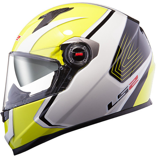 Motorcycle Helmet LS2 FF322 Full-Race White Yellow Hi Double Visor Fiber