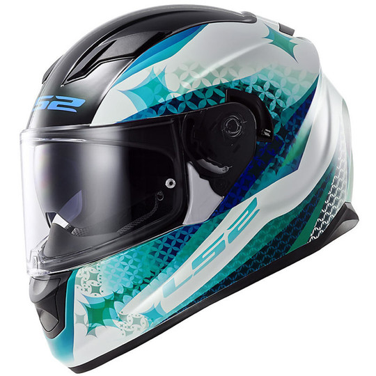 Motorcycle Helmet LS2 Integral Stream Lux White / Blue / Green