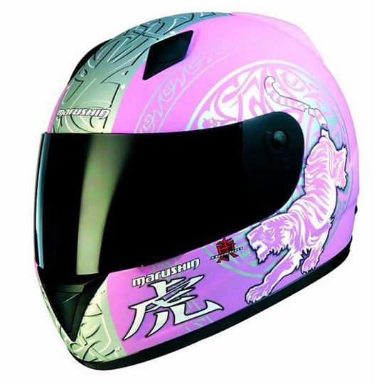 Motorcycle Helmet Marushin Full 778Nx Mikuma Tiger Flat Pink