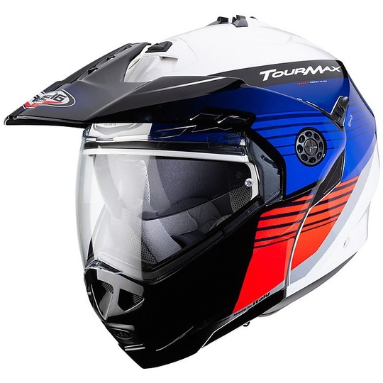 Motorcycle Helmet Mdulare Homologation P / J Caberg TOURMAX TITAN Blue White Red