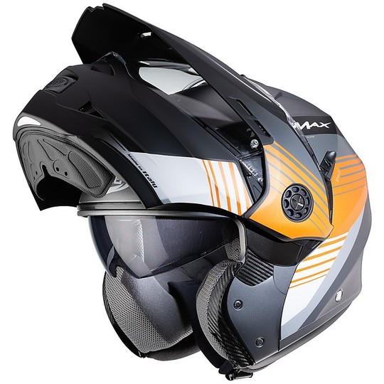 Motorcycle Helmet Mdulare Homologation P / J Caberg TOURMAX TITAN Gray Matt Orange White