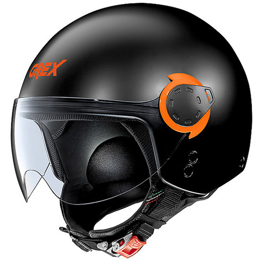 Motorcycle Helmet Mini-Jet Grex G3.1e Couplè 011 Matt Black Orange