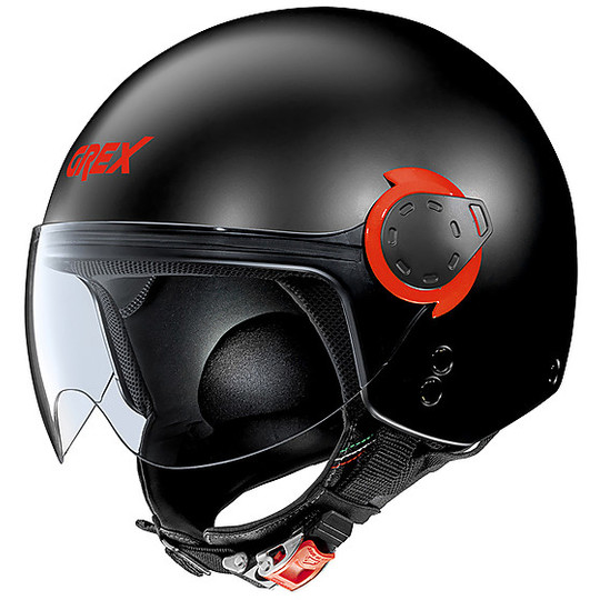 Motorcycle Helmet Mini-Jet Grex G3.1e Couplè 013 Matt Black Red