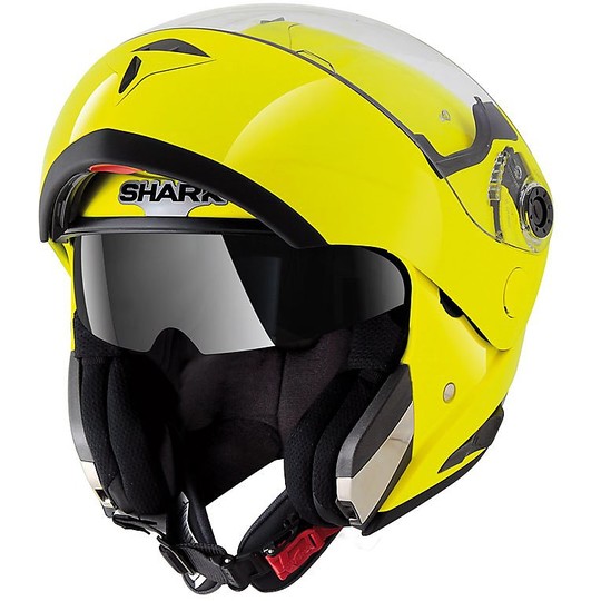 Motorcycle helmet Modular be opened Shark Double Visor OPENLINE Fluorescent Yellow