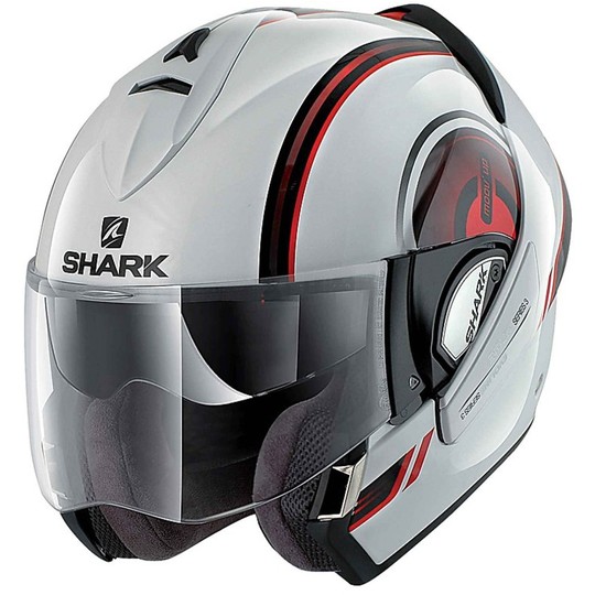 Motorcycle helmet Modular be opened Shark EVOLINE 3 MOOV UP Black White Red