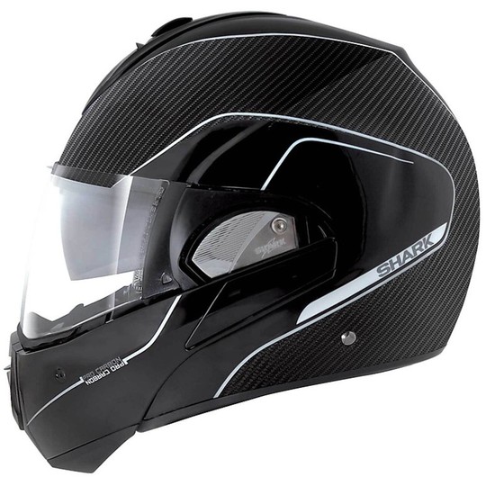 Motorcycle helmet Modular be opened Shark EVOLINE PRO CARBON Black Grey,