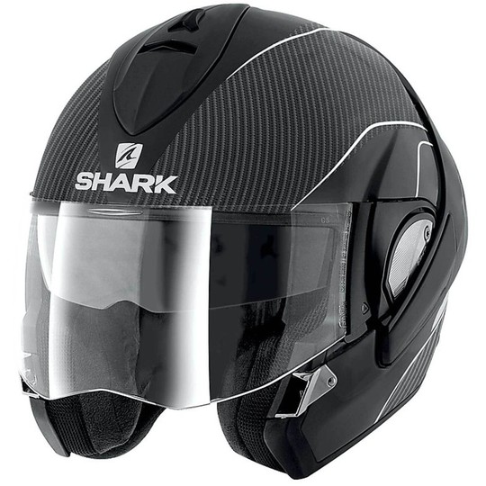 Motorcycle helmet Modular be opened Shark EVOLINE PRO CARBON Black Grey,