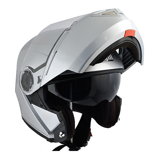 Motorcycle helmet Modular CGM 504A DUBAI Double Silver Metallic